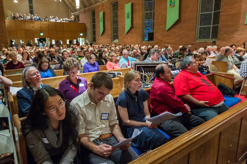 Community members and faith leaders filled Augustana Lutheran Church in Portland, Ore., for the 